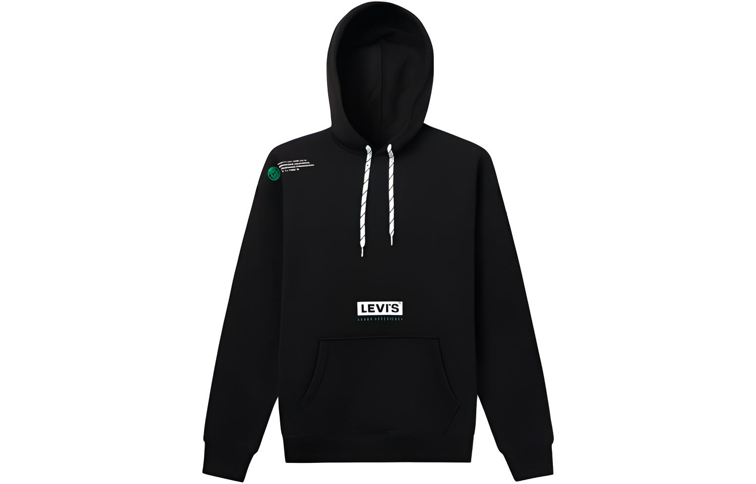 Levi's Printed Drawstring Hoodie Pullover Black 38479-0089