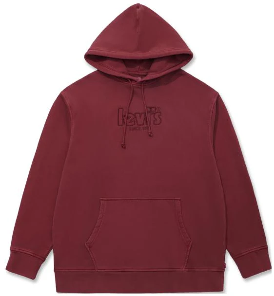 levi-s-red-solid-color-pullover-hoodie-long-sleeve-38479-0144