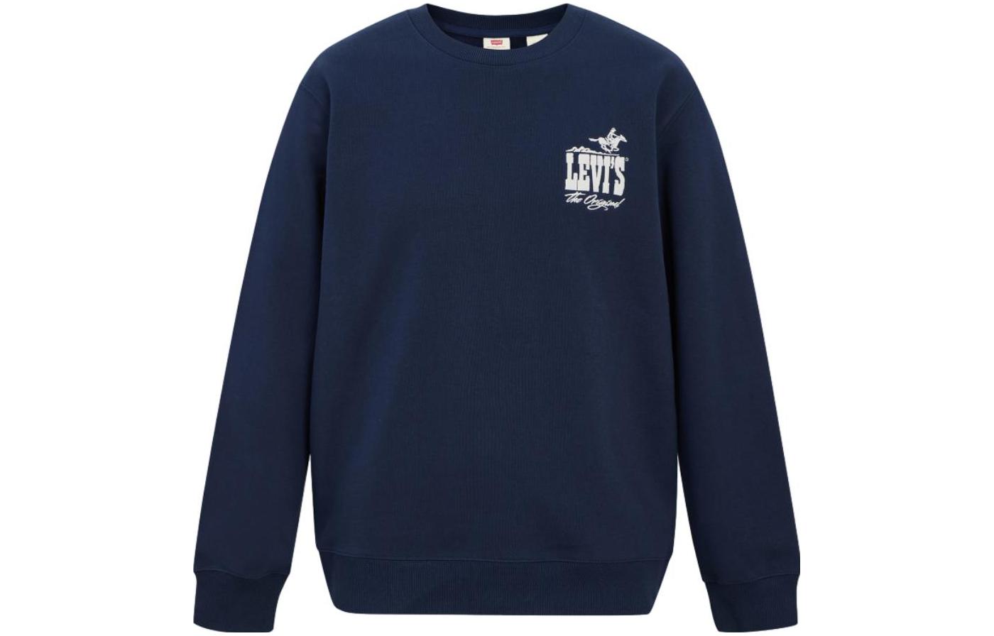 Levi's Retro Embroidered Crewneck Sweatshirt Navy Blue A9219-0002