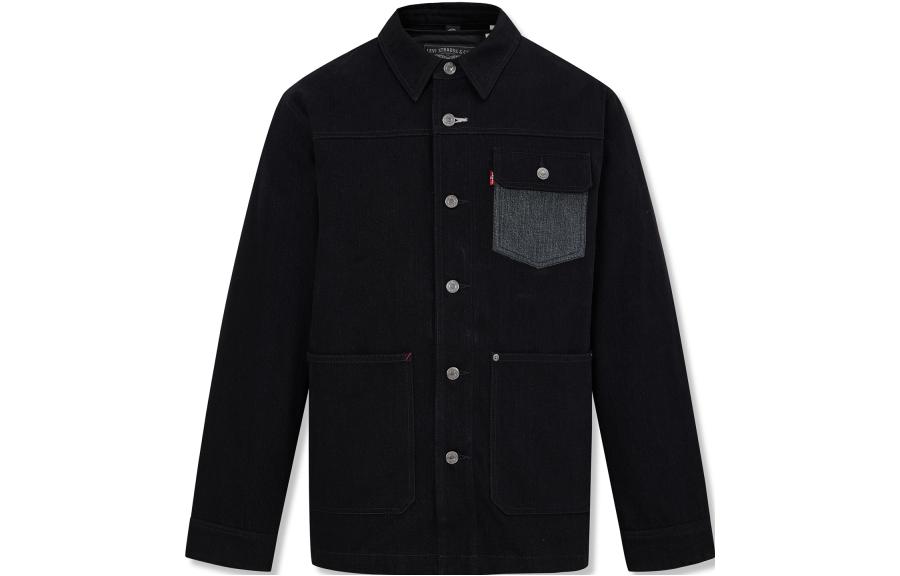 Shop Levi's Retro Thick Long-Sleeve Jacket with Versatile Turn-Down Collar A7759-0001