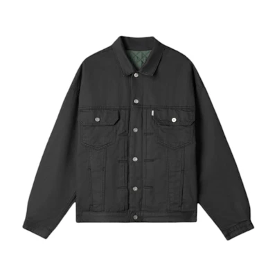 Levi's Silver Label Solid Color Loose Fit Long Sleeve Jacket for Men Smoke Gray A7306-0001