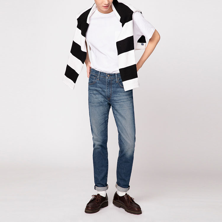 Shop Levi''s 窄版深藍牛仔褲 休閒藍色長褲 59607-0041