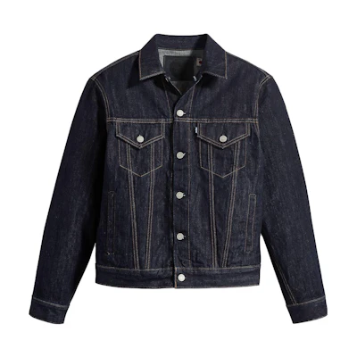 Levi's Solid Button-Up Long Sleeve Denim Jacket - Dark Blue A5883-0000