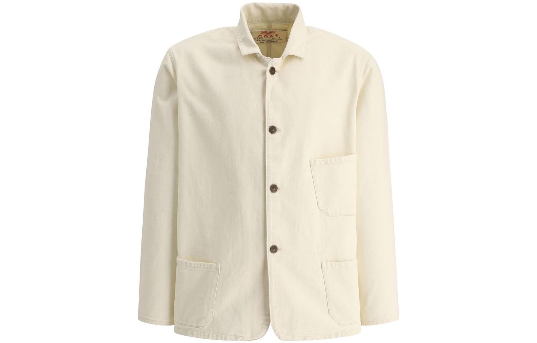 Order Jaket Levi''s Putih Pria Model Kancing Solid. 719640012