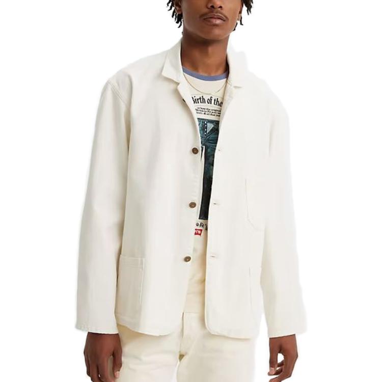 Purchase Jaket Levi''s Putih Pria Model Kancing Solid. 719640012