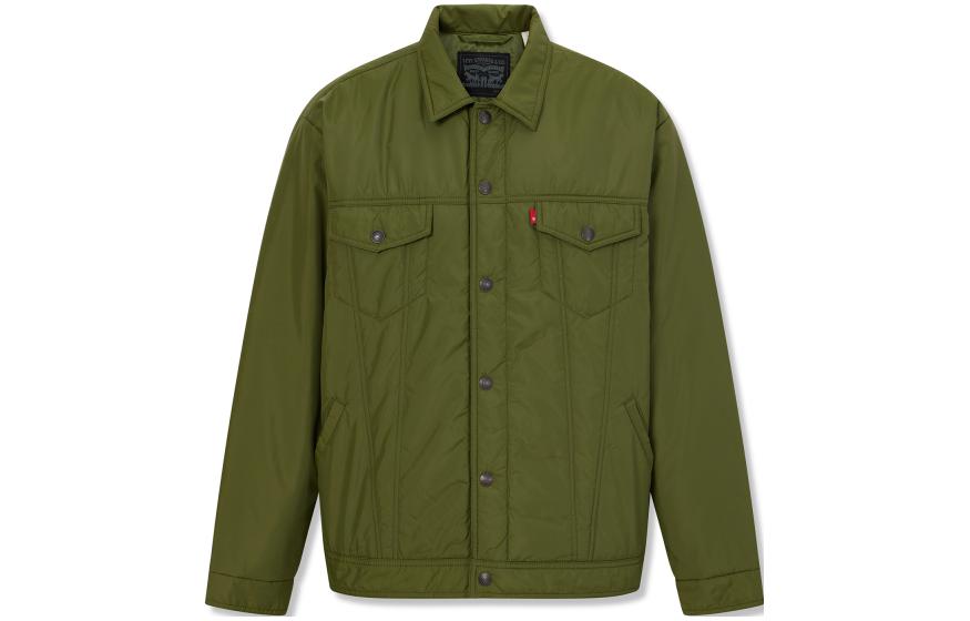 Levi's Solid Color Button-Up Jacket Military Green (). A6086-0002