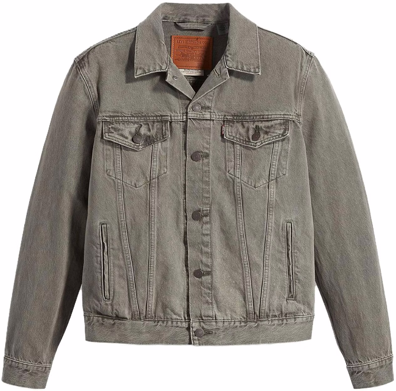 levi-s-solid-color-cuban-collar-denim-jacket-green-72334-0695