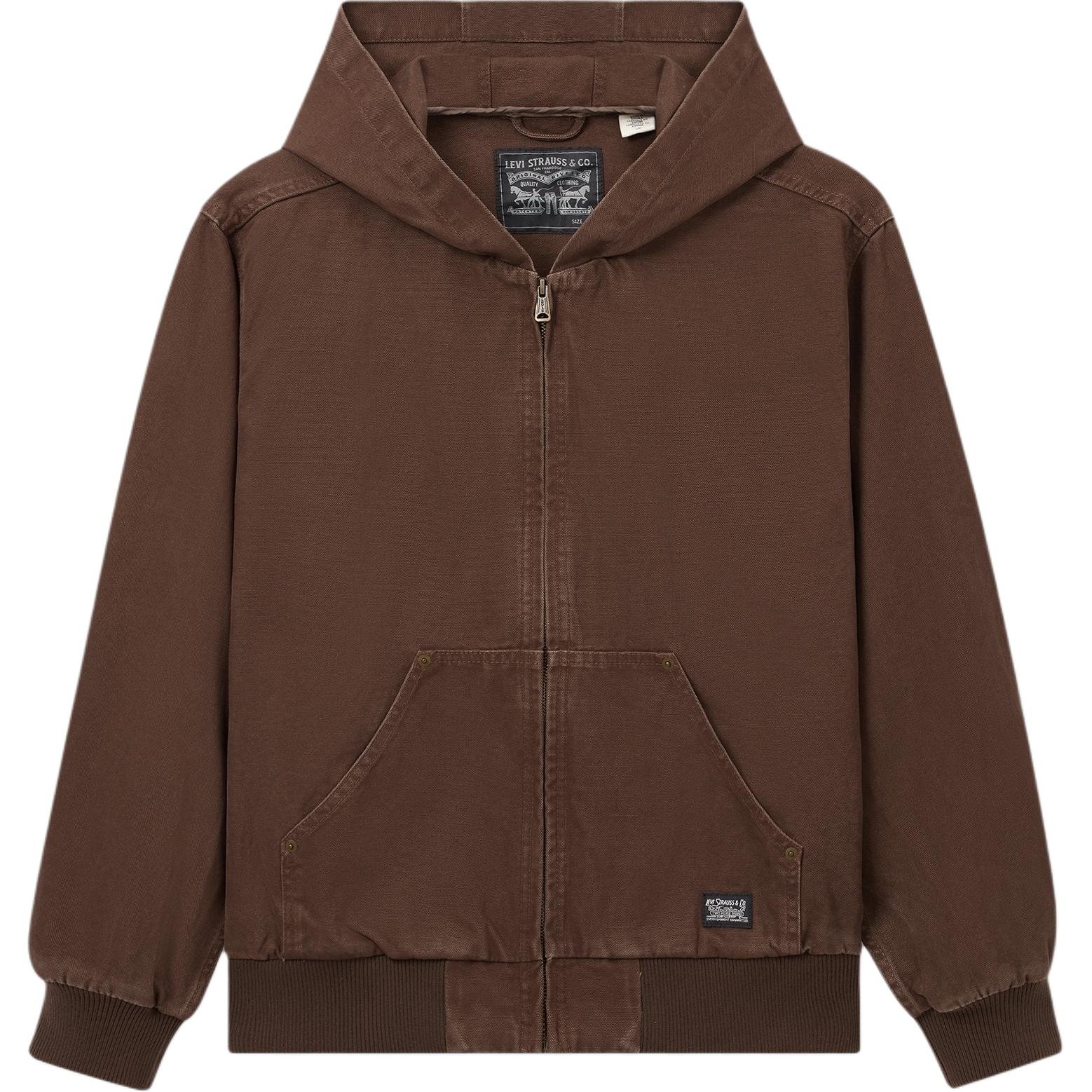 Levi's Solid Color Hooded Denim Jacket in Brown 002I3-0000