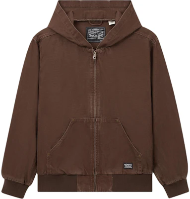 Levi''s 棕色純色連帽牛仔外套 002I3-0000 Buy Levi''s 棕色純色連帽牛仔外套 002I3-0000