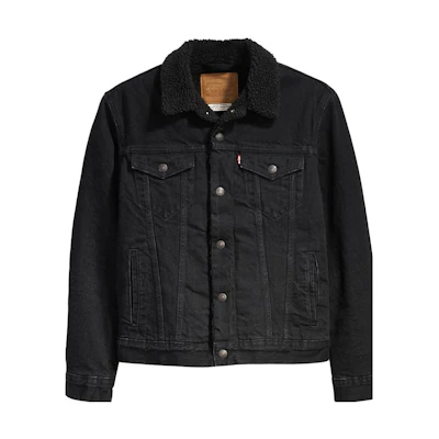 Levi's Solid Color Long Sleeve Button-Up Jacket with Chest Pocket Black 16365-0100