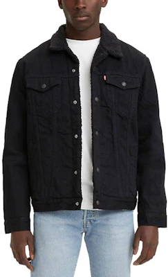Levi's Solid Color Long Sleeve Button-Up Jacket with Chest Pocket Black 16365-0100 Lookbook Levi's Solid Color Long Sleeve Button-Up Jacket with Chest Pocket Black 16365-0100