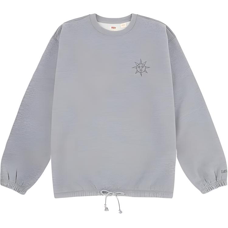 Levi's Solid Color Loose Fit Crewneck Sweatshirt - Gray 38775-0003