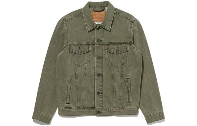 Order Levi's Solid Color Single-Breasted Slim-Fit Green Jacket 72334-0415