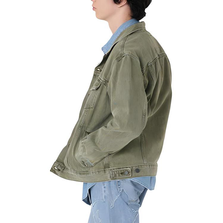 Details for Levi's Solid Color Single-Breasted Slim-Fit Green Jacket 72334-0415