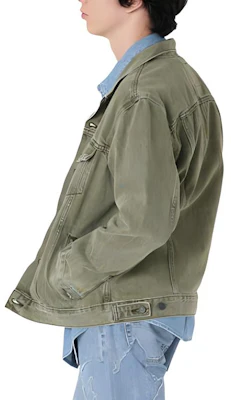 Levi's Solid Color Single-Breasted Slim-Fit Green Jacket 72334-0415 Details for Levi's Solid Color Single-Breasted Slim-Fit Green Jacket 72334-0415
