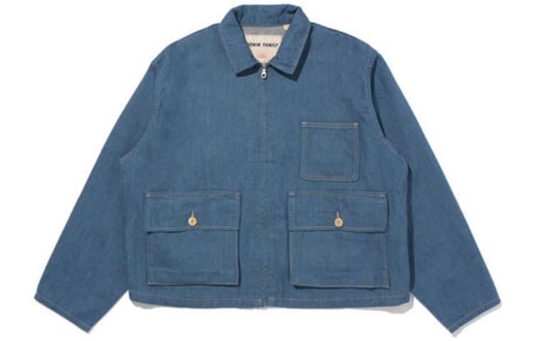 Levi's Solid Color Zip-Up Loose Fit Jacket Dark Indigo Blue A4376-0000