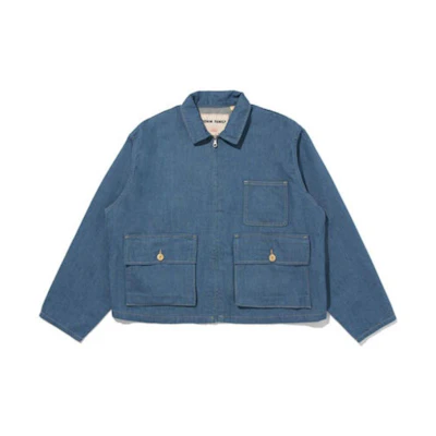 Levi's Solid Color Zip-Up Loose Fit Jacket Dark Indigo Blue A4376-0000