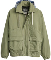 Levi's Solid Color Zip Hoodie Loose Fit Jacket Men’s Green A8614-0001 Levi's Solid Color Zip Hoodie Loose Fit Jacket Men’s Green A8614-0001