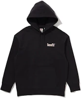 Levi's Solid Logo Print Drawstring Hoodie - Black 38479-0088 Levi's Solid Logo Print Drawstring Hoodie - Black 38479-0088