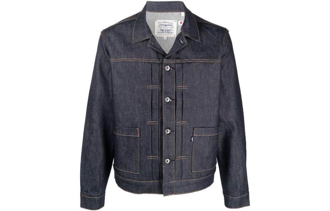 Levi's Solid Single-Breasted Navy Blue Straight Fit Jacket 28943-0022