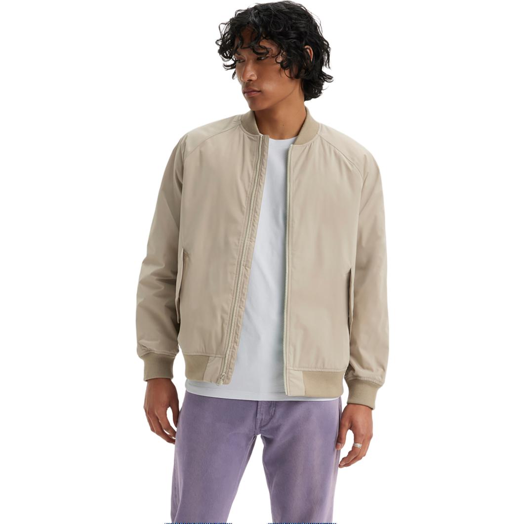 Lookbook Levi''s 深卡其色纯色立领飞行夹克 A4418-0005