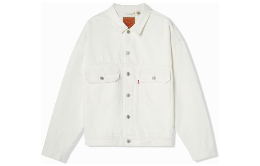 Levi's Solid White Denim Jacket with Long Sleeves A1988-0001