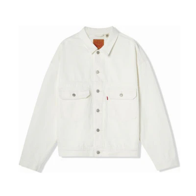Levi's Solid White Denim Jacket with Long Sleeves A1988-0001