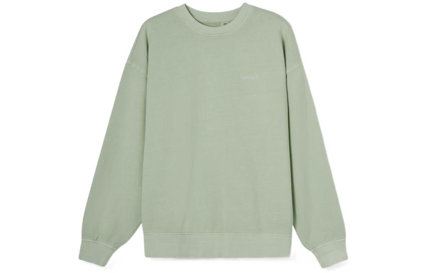 Levi's SS22 Logo Embroidered Cotton Long-Sleeve Sweatshirt Light Green A0717-0025