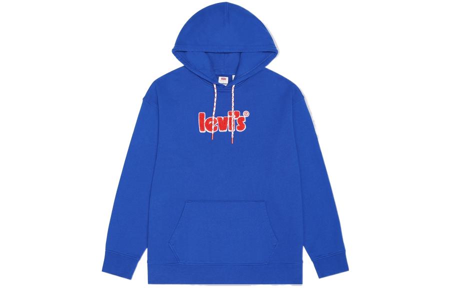 Levi's SS22 Logo Embroidered Pullover Hoodie Blue (). 38479-0084