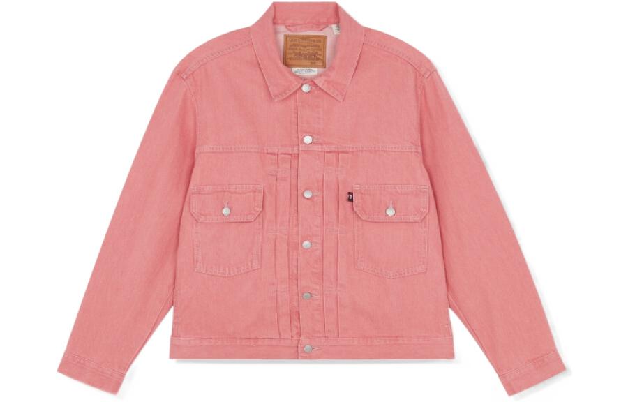 Levi's SS22 Pink Solid Color Denim Jacket Unisex Long Sleeve 56862-0008