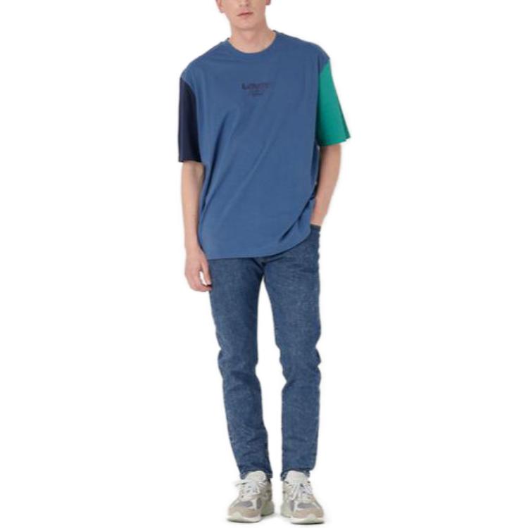 Shop Levi''s SS23 Jeans Biru Model Tapered Warna Solid dengan Kantong Samping Ganda 59607-0056