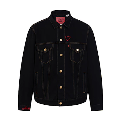 Levi's SS23 Black Denim Jacket with Heart Embroidery - Year of the Rabbit Edition 85248-0037