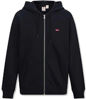 Levi's SS23 Black Solid Drawstring Hooded Zip-Up Sweatshirt 34259-0005 Levi's SS23 Black Solid Drawstring Hooded Zip-Up Sweatshirt 34259-0005