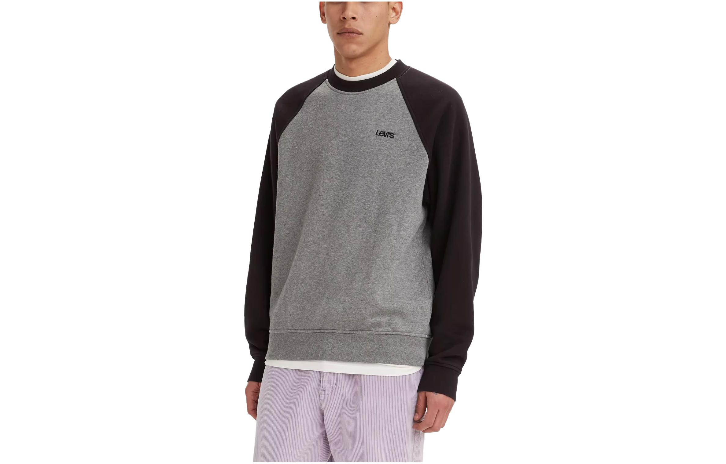 Levi's SS23 Colorblock Letter Print Sweatshirt Gray/Black A3314-0002