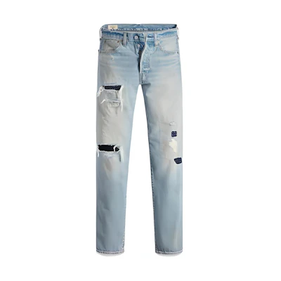 Levi's SS23 Distressed Light Blue Plain Jeans 00501-3376