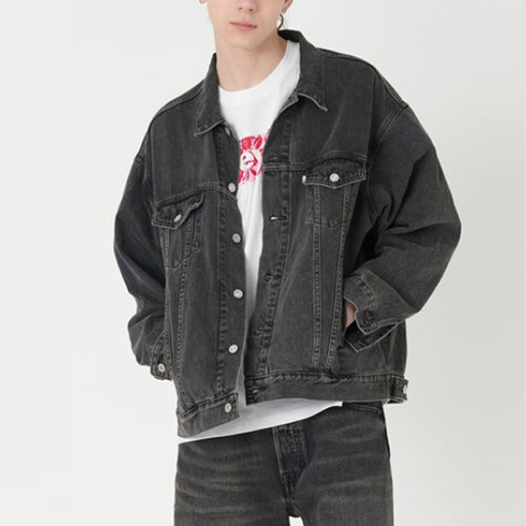 Shop 李维斯 SS23 彩虹刺绣男士休闲宽松夹克. A0054-0002