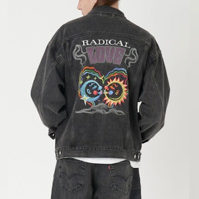 Levi's SS23 Rainbow Embroidered Casual Loose Jacket for Men. A0054-0002 Purchase Levi's SS23 Rainbow Embroidered Casual Loose Jacket for Men. A0054-0002