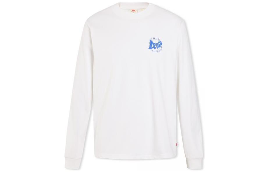 Levi's SS23 White Pullover Sweatshirt with Letter Logo Print. A5415-0002
