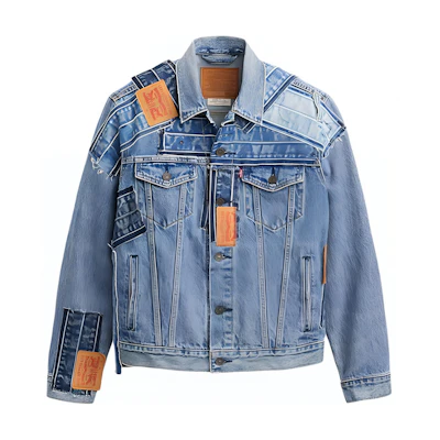Levi's SS24 501® Day Limited Patchwork Denim Jacket Unisex Blue 72334-0708