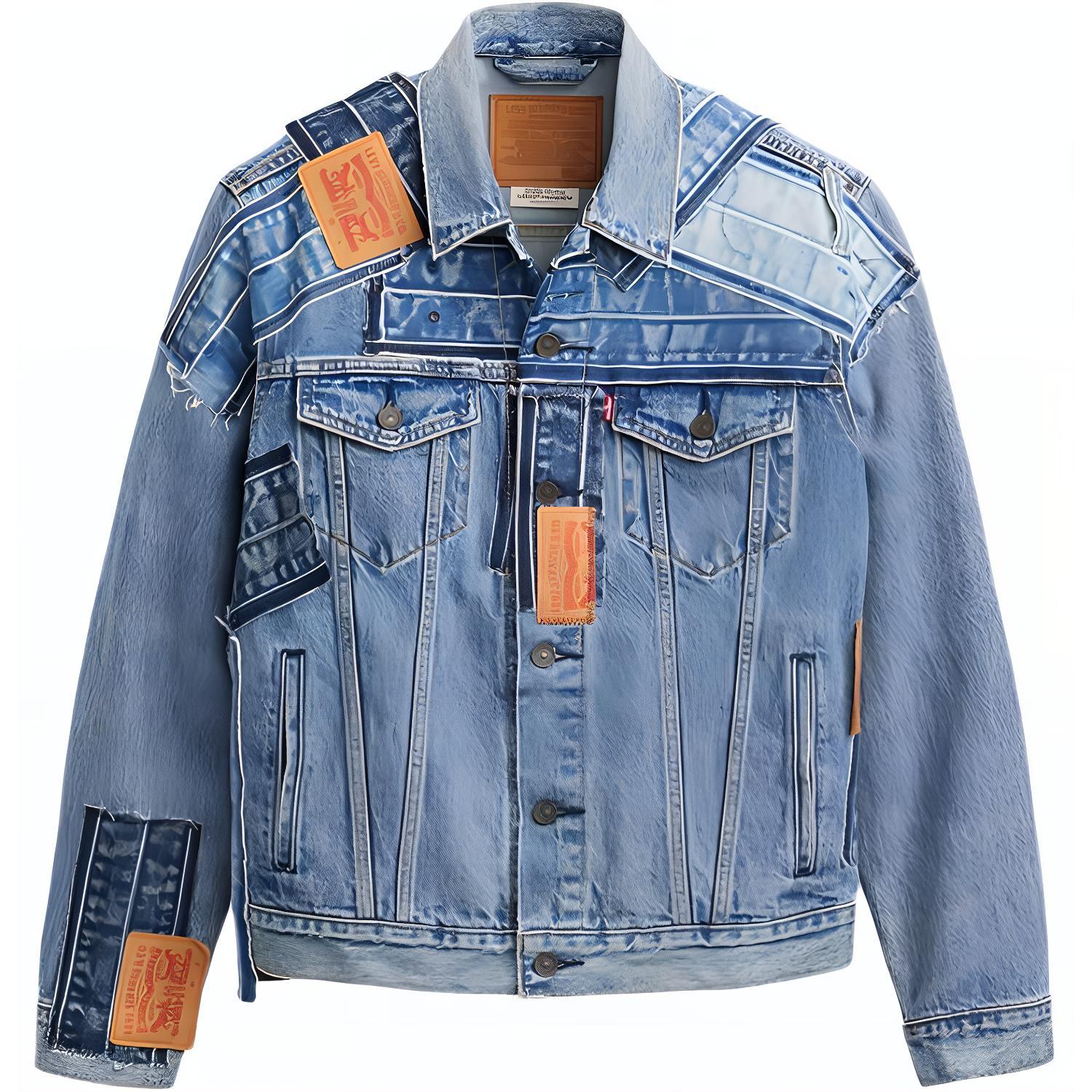 Order Levi''s SS24 Jaket Denim Unisex Patchwork Terhad 501® Biru 72334-0708