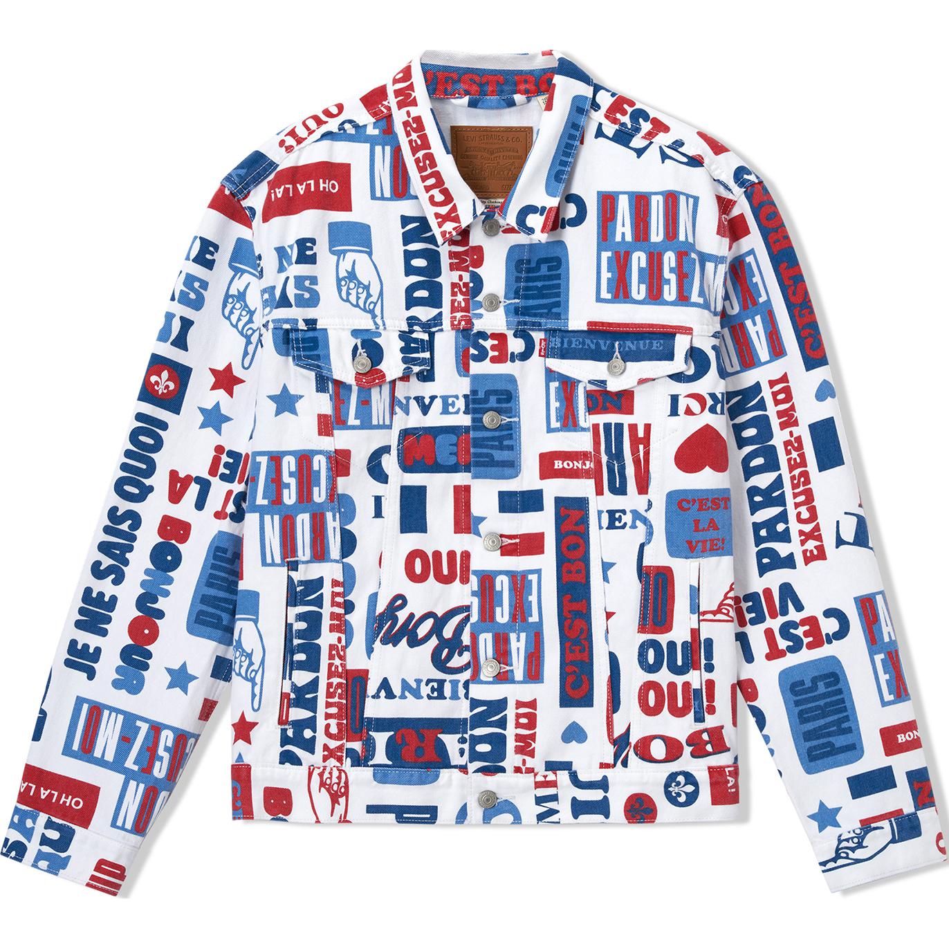 Levi's SS24 Paris Limited Capsule Letter Print Denim Jacket 72334-0700