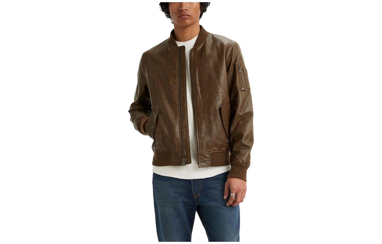 Levi's Stand Collar Zip-Up Jacket Brown 59492-0179