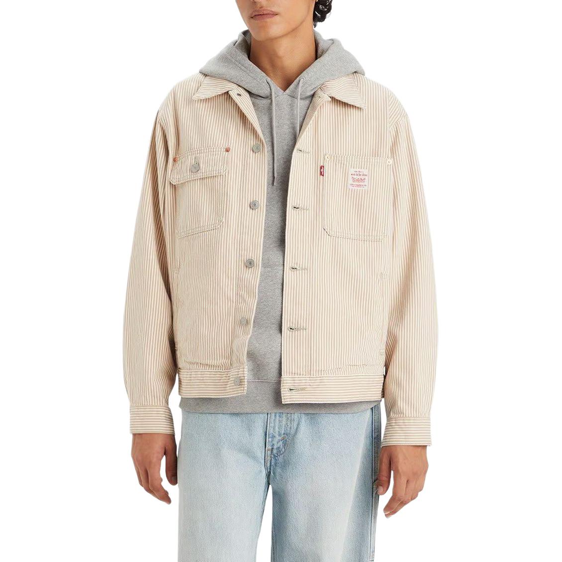 Lookbook Levi's Sunrise Trucker Jacket Khaki Single-Breasted Workwear Jacket A4820-0010