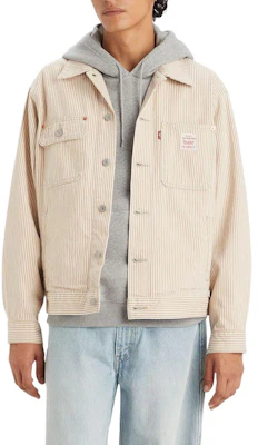 Levi's Sunrise Trucker Jacket Khaki Single-Breasted Workwear Jacket A4820-0010 Lookbook Levi's Sunrise Trucker Jacket Khaki Single-Breasted Workwear Jacket A4820-0010