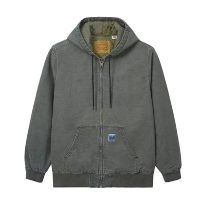 Levi's Washed Blue Hooded Denim Jacket Loose Fit A3222-0008