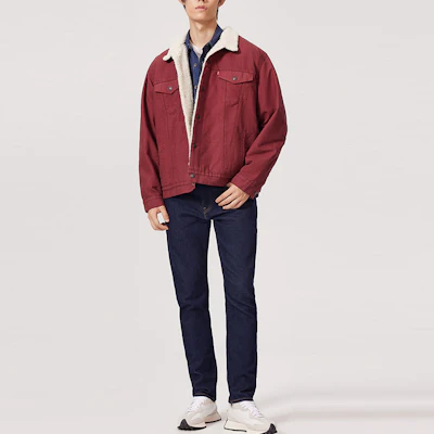 Levi's Washed Vintage Red Trucker Denim Jacket 16365-0188 Shop Levi's Washed Vintage Red Trucker Denim Jacket 16365-0188