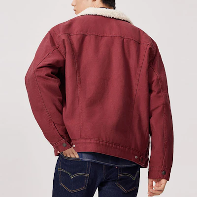 Levi's Washed Vintage Red Trucker Denim Jacket 16365-0188 Details for Levi's Washed Vintage Red Trucker Denim Jacket 16365-0188