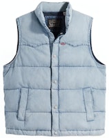 Levi's Western Blue Puffer Vest with Stand Collar A5634-0000 Levi's Western Blue Puffer Vest with Stand Collar A5634-0000