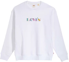 Levi's White Crewneck Logo Print Long-Sleeve Regular Fit Sweatshirt 38712-0008 Levi's White Crewneck Logo Print Long-Sleeve Regular Fit Sweatshirt 38712-0008