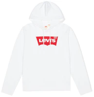 Levi's White Hoodie with Letter Print and Drawstring. 19622-0018 Levi's White Hoodie with Letter Print and Drawstring. 19622-0018